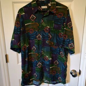 Pierre Cardin Button Down Men's Shirt Colorful Casual Vintage Lightweight